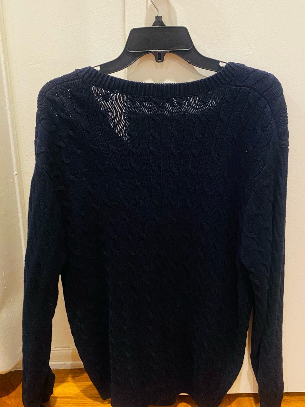 Classic Navy Cable-Knit Women's Sweater